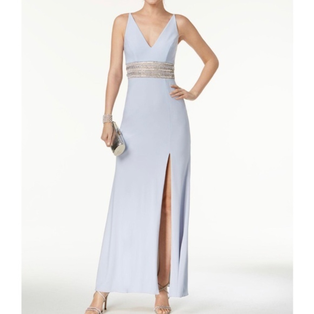 Xscape Sky Blue Gown With Lots of Sparkle